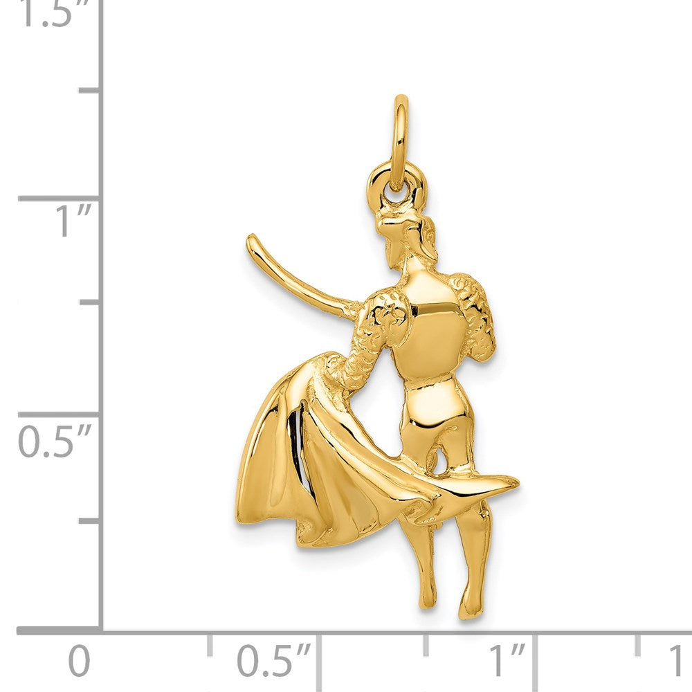 Alternate view of the 14k Yellow Gold Matador Charm by The Black Bow Jewelry Co.