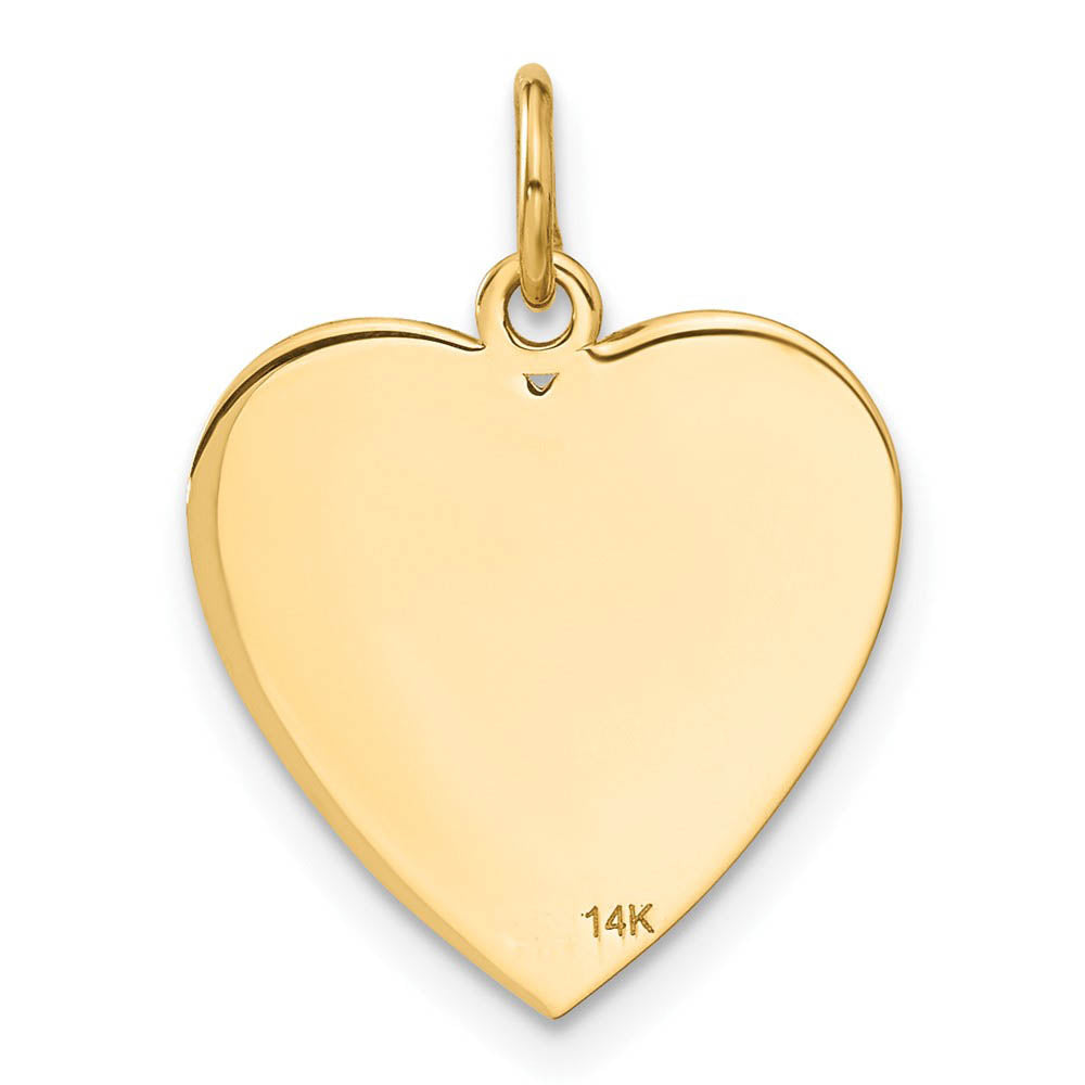 Alternate view of the 14k Yellow Gold 16mm American Flag Heart Charm by The Black Bow Jewelry Co.