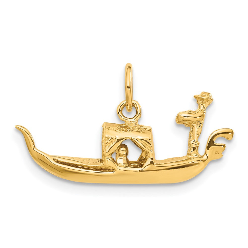 14k Yellow Gold 3D Gondola Charm, Item P9989 by The Black Bow Jewelry Co.