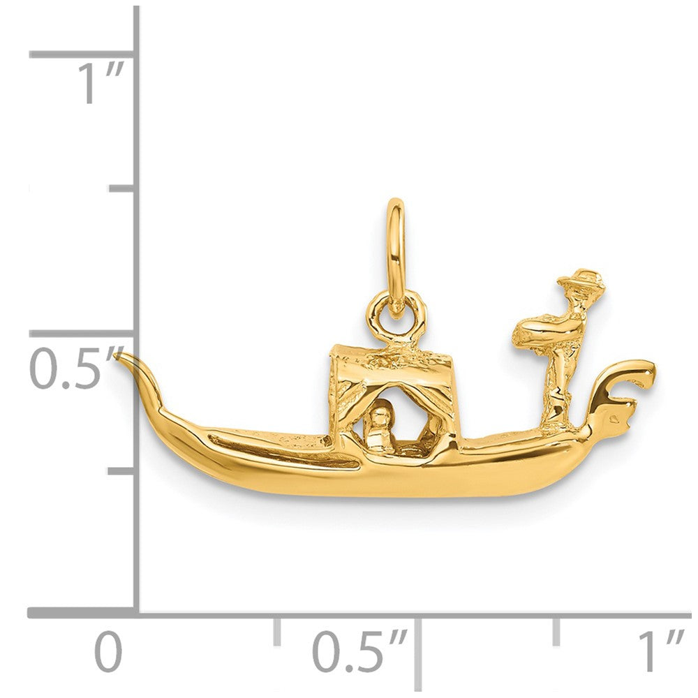 Alternate view of the 14k Yellow Gold 3D Gondola Charm by The Black Bow Jewelry Co.