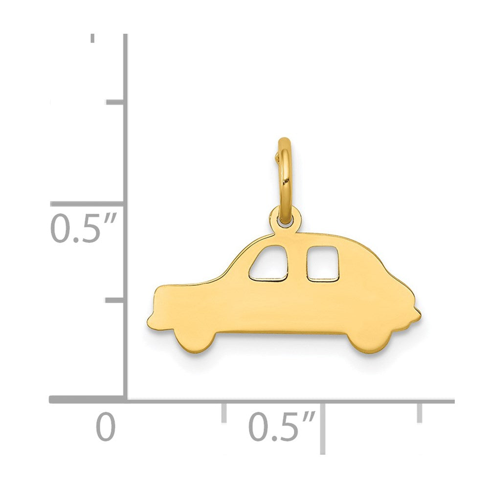 Alternate view of the 14k Yellow Gold Flat Compact Car Charm by The Black Bow Jewelry Co.