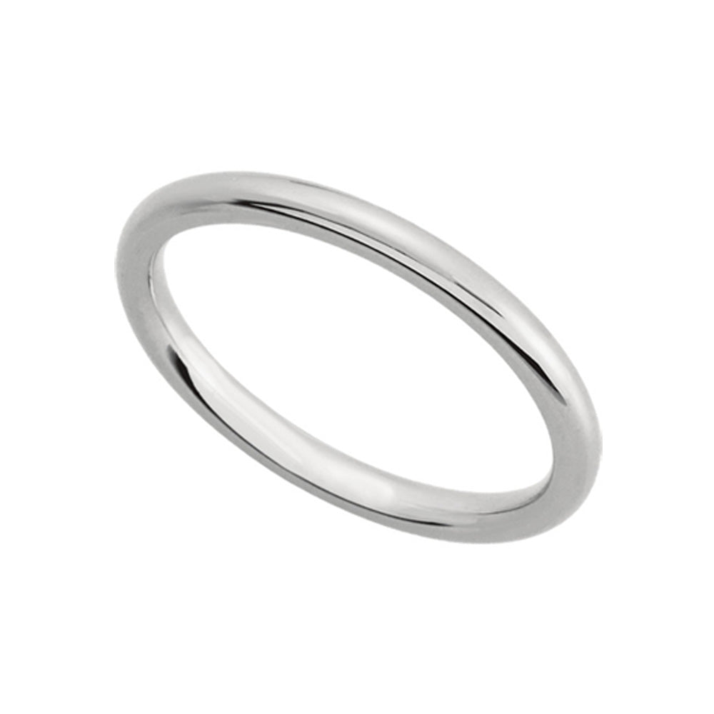 2mm Domed Comfort Fit Wedding Band in 14k White Gold, Item R10155 by The Black Bow Jewelry Co.