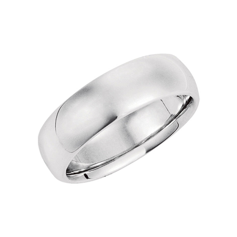 7mm Continuum Sterling Silver Domed Comfort Fit Wedding Band, Item R10187 by The Black Bow Jewelry Co.