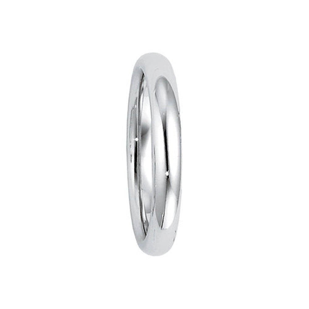 3mm Heavy Polished Domed Comfort Fit 14k White Gold Band, Item R10245 by The Black Bow Jewelry Co.