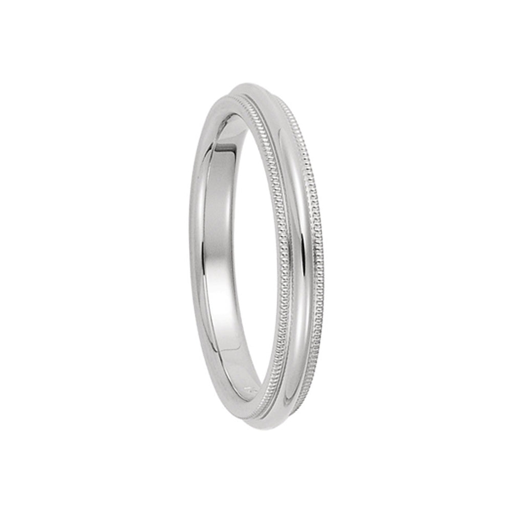 4mm Milgrain Edge Comfort Fit Domed Band in 10k White Gold, Item R10259 by The Black Bow Jewelry Co.