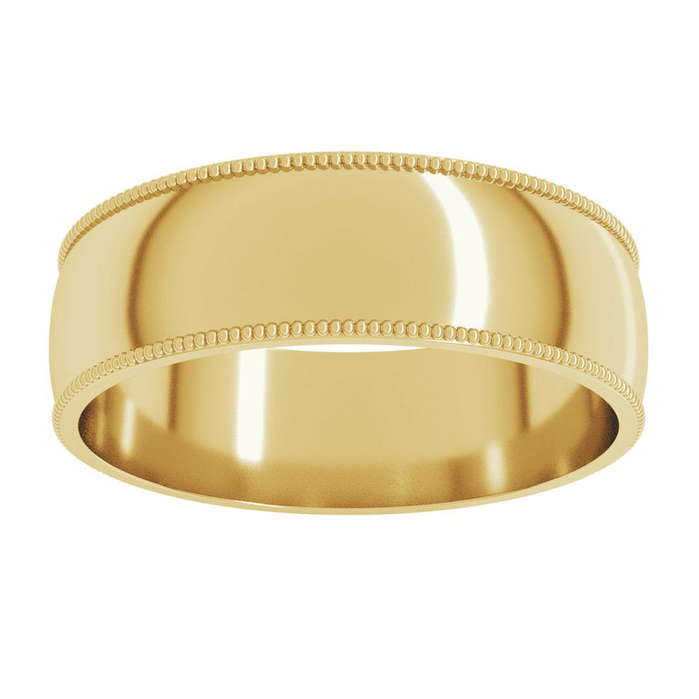 Alternate view of the 6mm Milgrain Edge Comfort Fit Domed Band in 14k Yellow Gold by The Black Bow Jewelry Co.