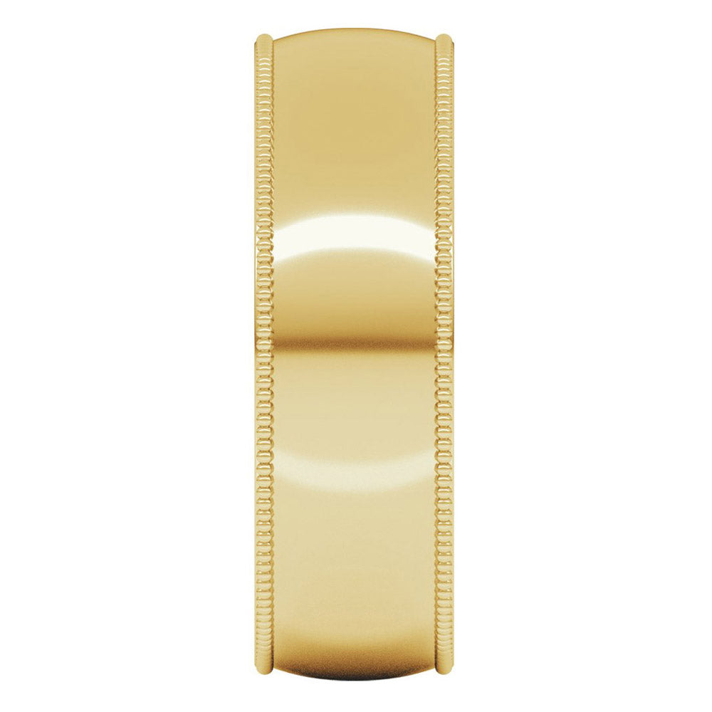 Alternate view of the 6mm Milgrain Edge Comfort Fit Domed Band in 14k Yellow Gold by The Black Bow Jewelry Co.