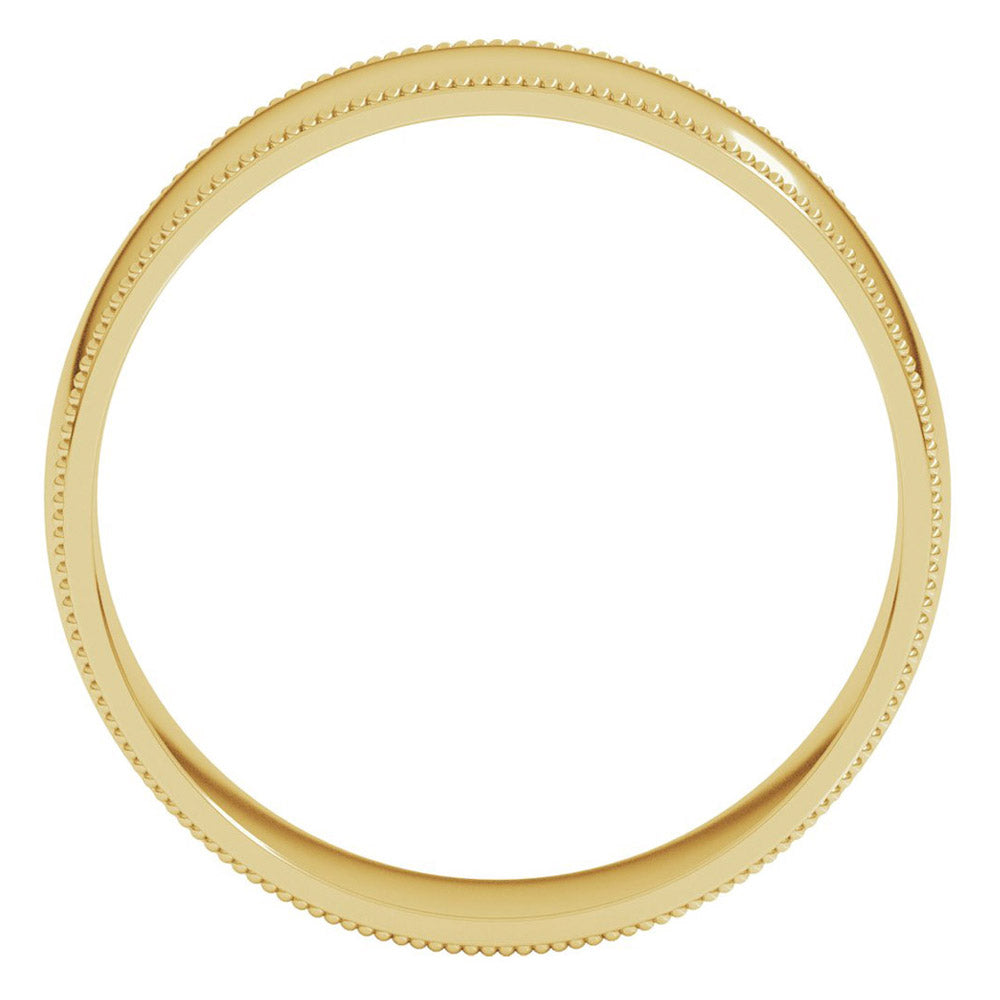 Alternate view of the 6mm Milgrain Edge Comfort Fit Domed Band in 14k Yellow Gold by The Black Bow Jewelry Co.