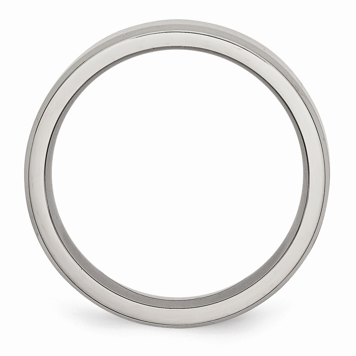 Alternate view of the 6mm Polished Beveled Edge Comfort Fit Stainless Steel Band by The Black Bow Jewelry Co.