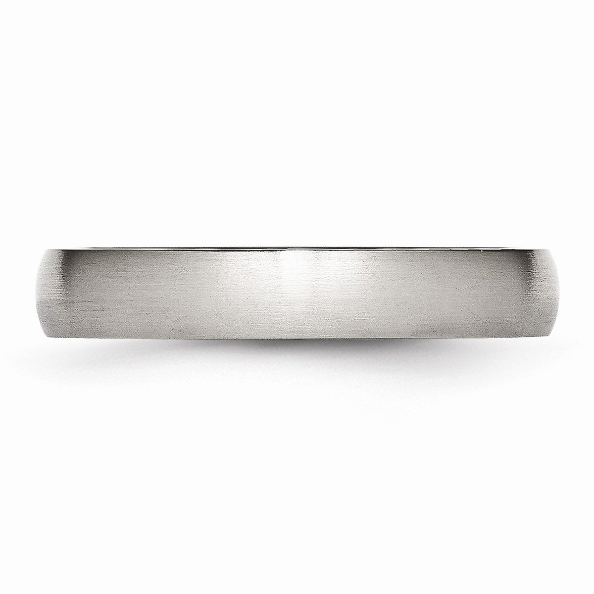 Alternate view of the 4mm Brushed Domed Comfort Fit Band in Stainless Steel Size 6 by The Black Bow Jewelry Co.