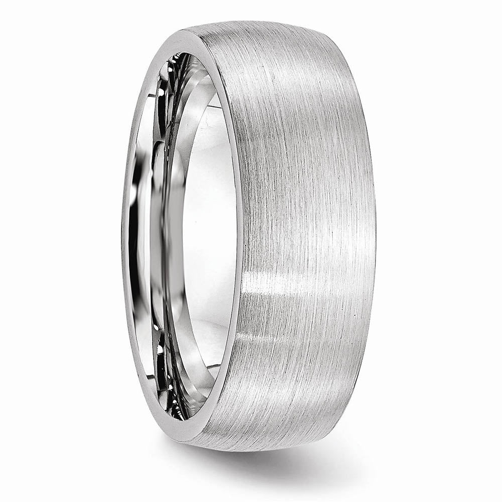 Alternate view of the 8mm Cobalt Slightly Domed Satin Standard Fit Band by The Black Bow Jewelry Co.