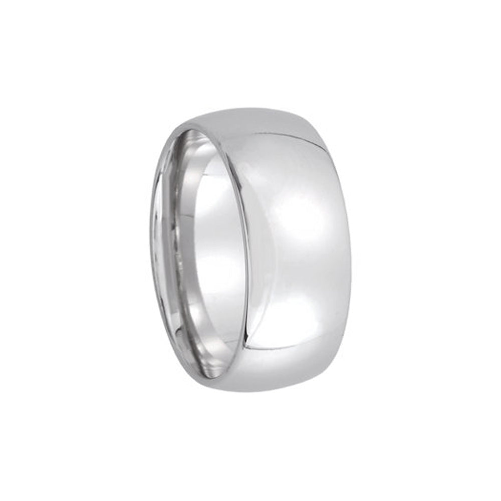 8mm Light Domed Comfort Fit Wedding Band in 14k White Gold, Item R10493 by The Black Bow Jewelry Co.