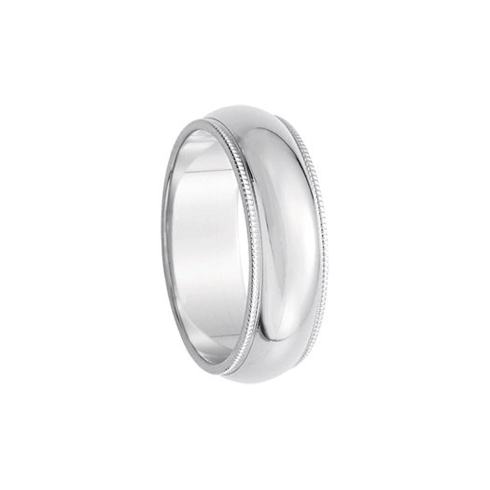 6mm Continuum Sterling Silver Milgrain Edge Domed Standard Fit Band, Item R10518 by The Black Bow Jewelry Co.