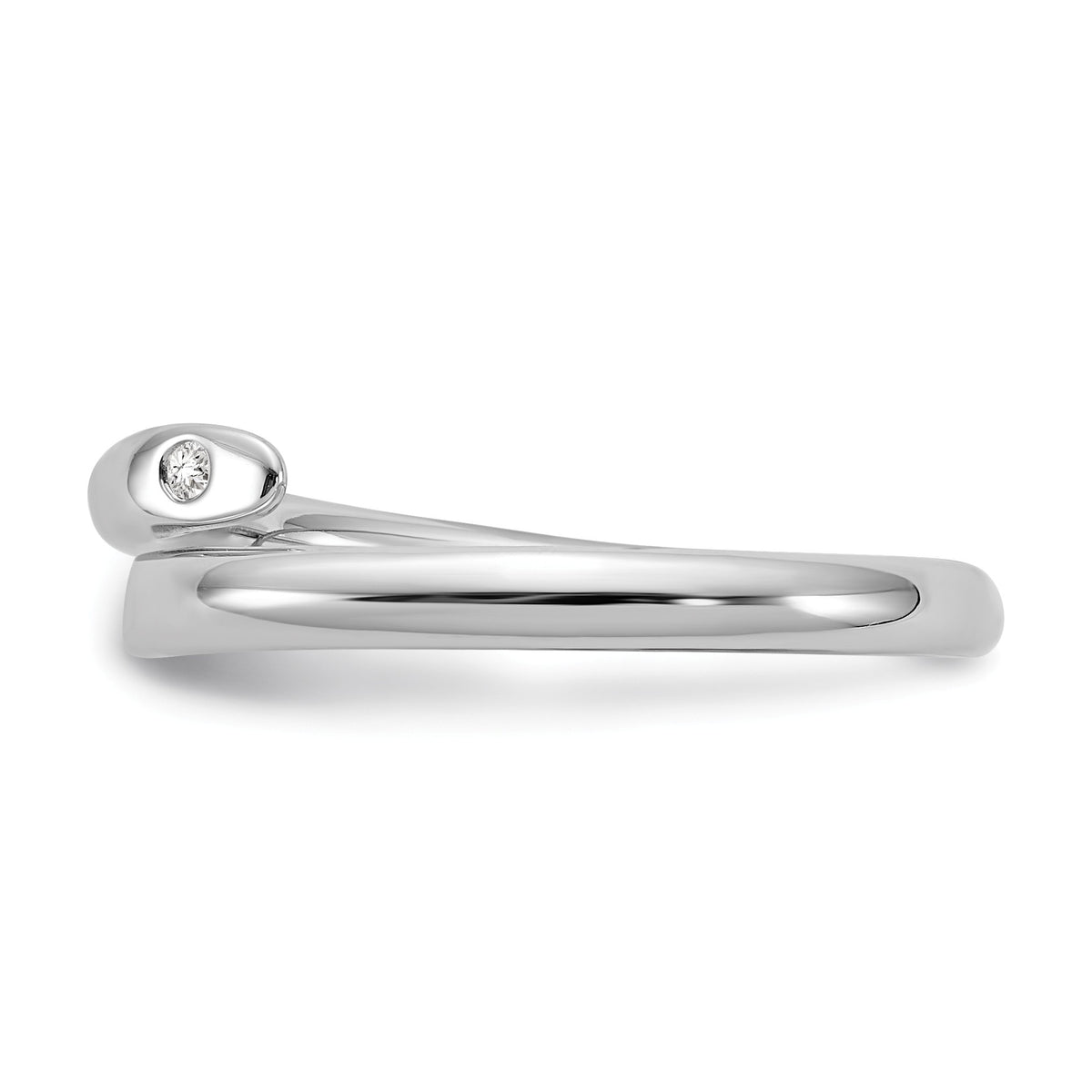 Alternate view of the .02 Ctw Diamond Bypass Ring in Rhodium Plated Sterling Silver by The Black Bow Jewelry Co.