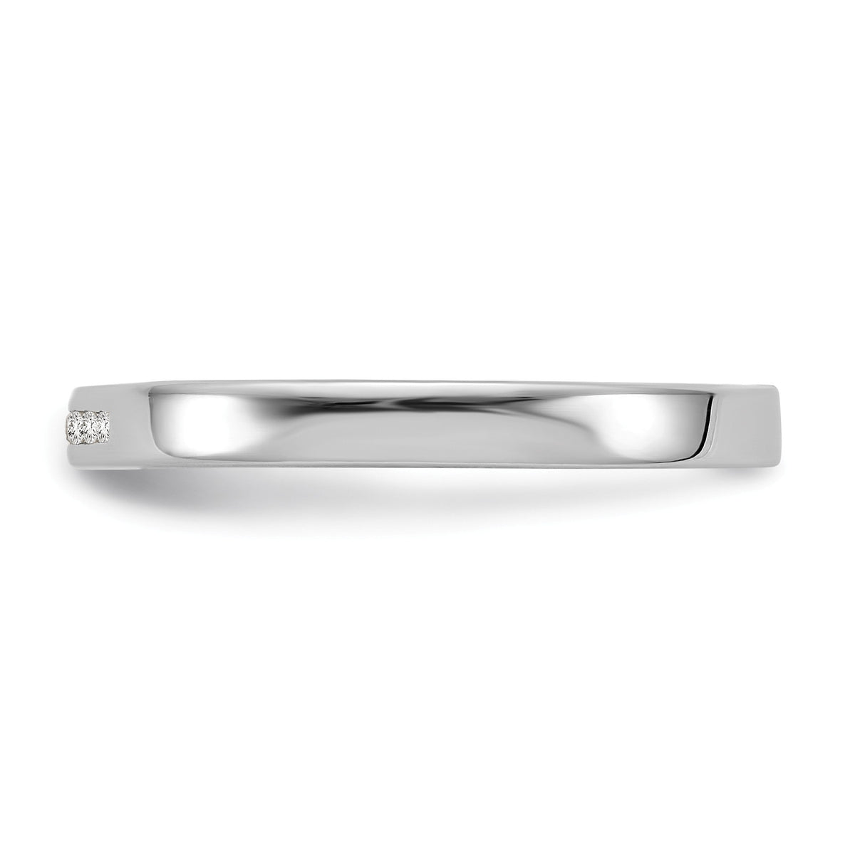 Alternate view of the .08 Ctw Diamond 3mm Ring in Rhodium Plated Sterling Silver Size 6 by The Black Bow Jewelry Co.