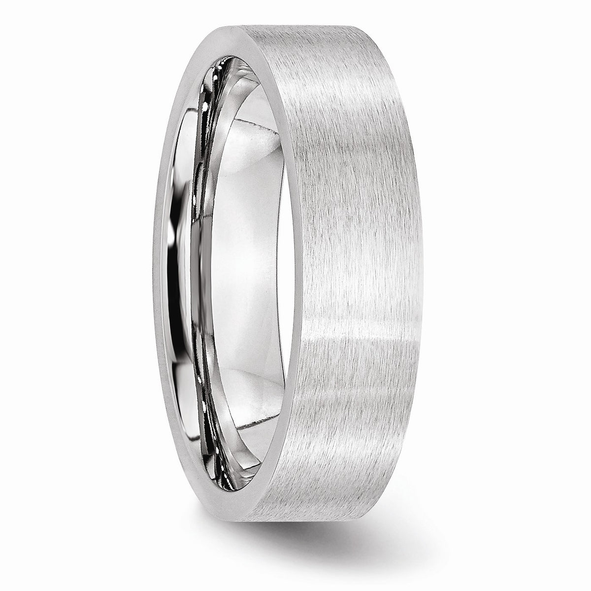 Alternate view of the 6mm Cobalt Satin Flat Comfort Fit Band Size 7 by The Black Bow Jewelry Co.