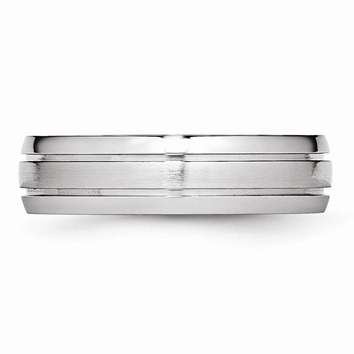 Alternate view of the 6mm Cobalt Polished & Satin Double Grooved Comfort Fit Band Size 7 by The Black Bow Jewelry Co.