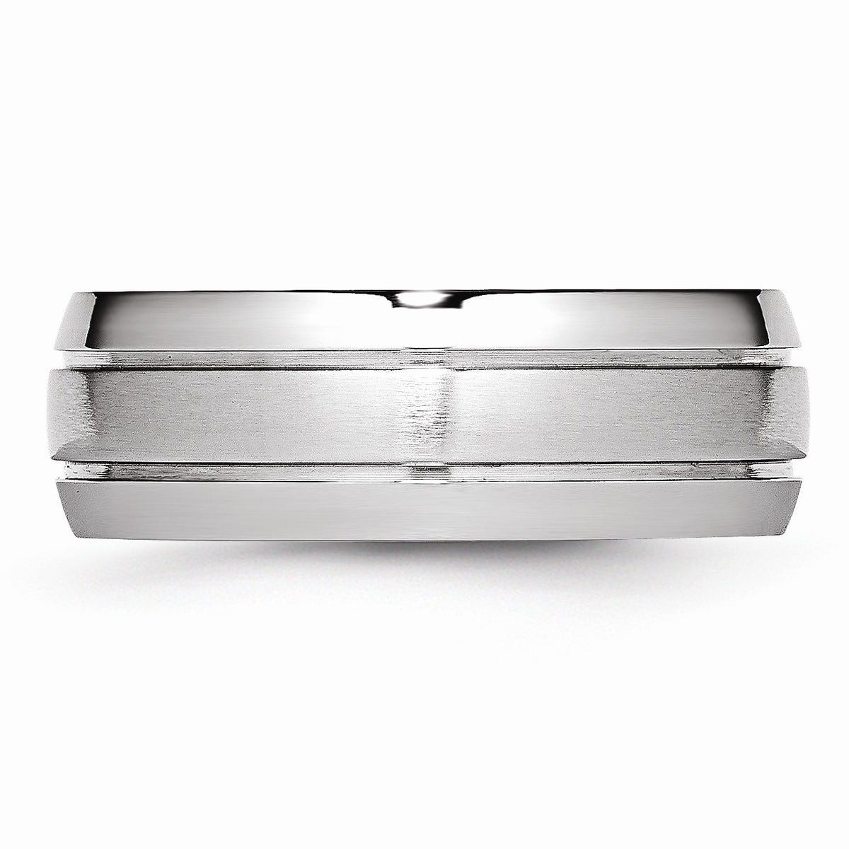 Alternate view of the 8mm Cobalt Polished & Satin Double Grooved Comfort Fit Band Size 7 by The Black Bow Jewelry Co.