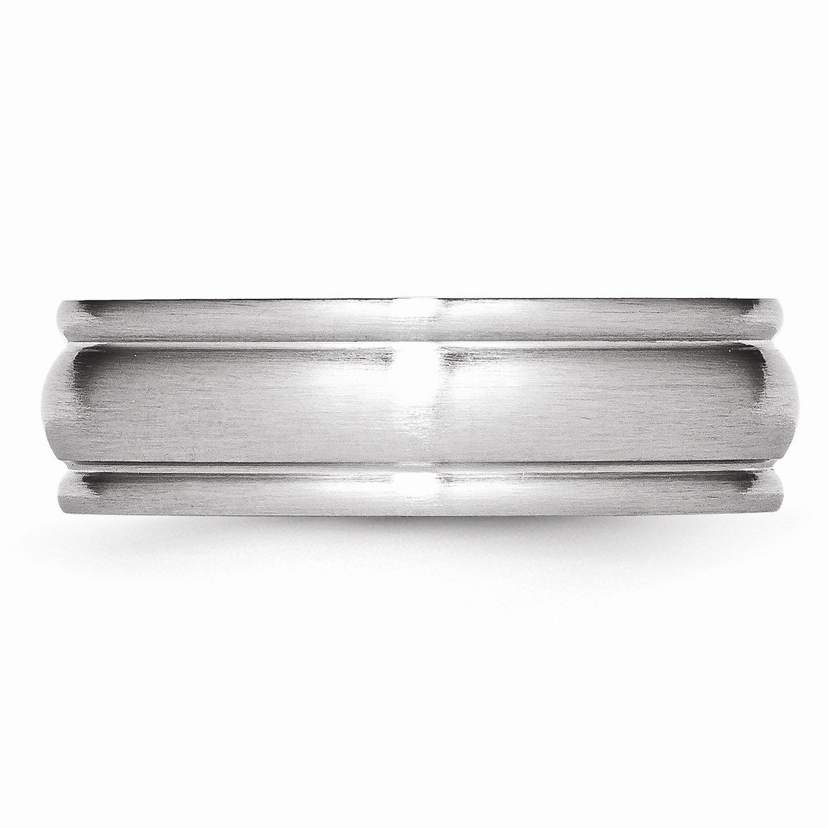 Alternate view of the 7mm Cobalt Satin & Polished Rounded Edge Comfort Fit Band Size 7 by The Black Bow Jewelry Co.