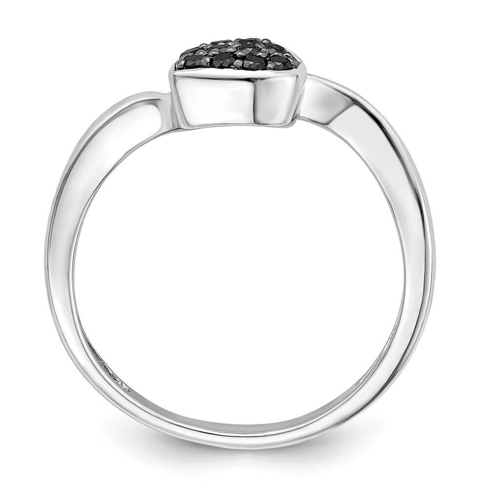 Alternate view of the 1/6 Cttw Black Diamond 7mm Heart Ring in Sterling Silver by The Black Bow Jewelry Co.