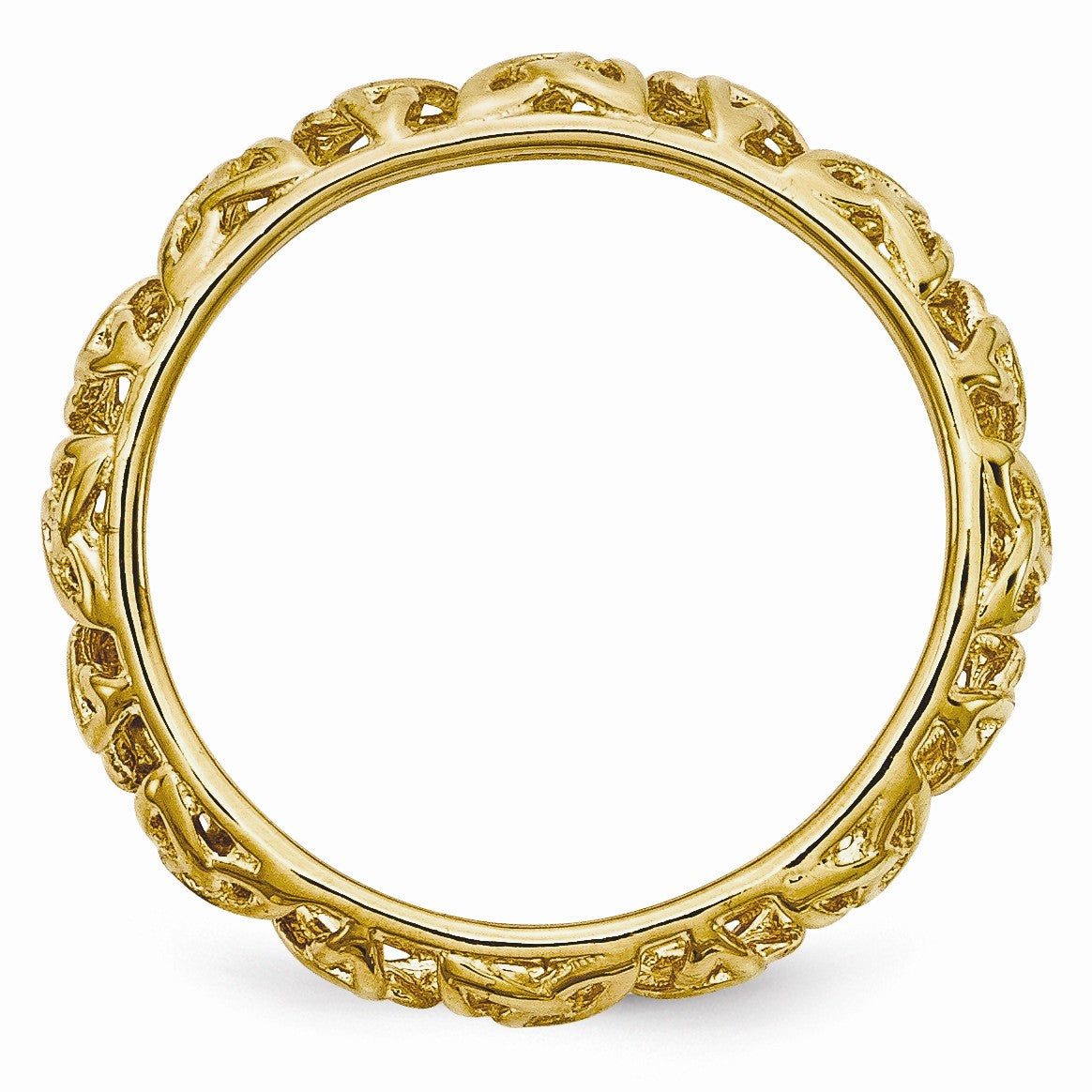 Alternate view of the Gold Tone Plated Sterling Silver Stackable 3.5mm Celtic Knot Band by The Black Bow Jewelry Co.