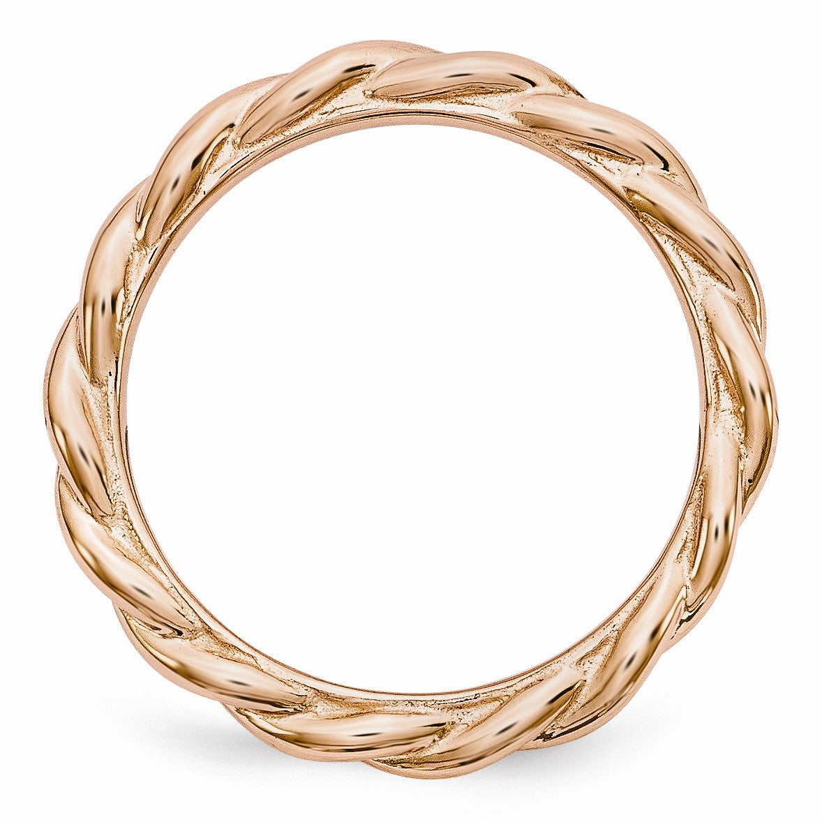 Alternate view of the 2.25mm Pink Tone Sterling Silver Stackable Expressions Twist Band by The Black Bow Jewelry Co.