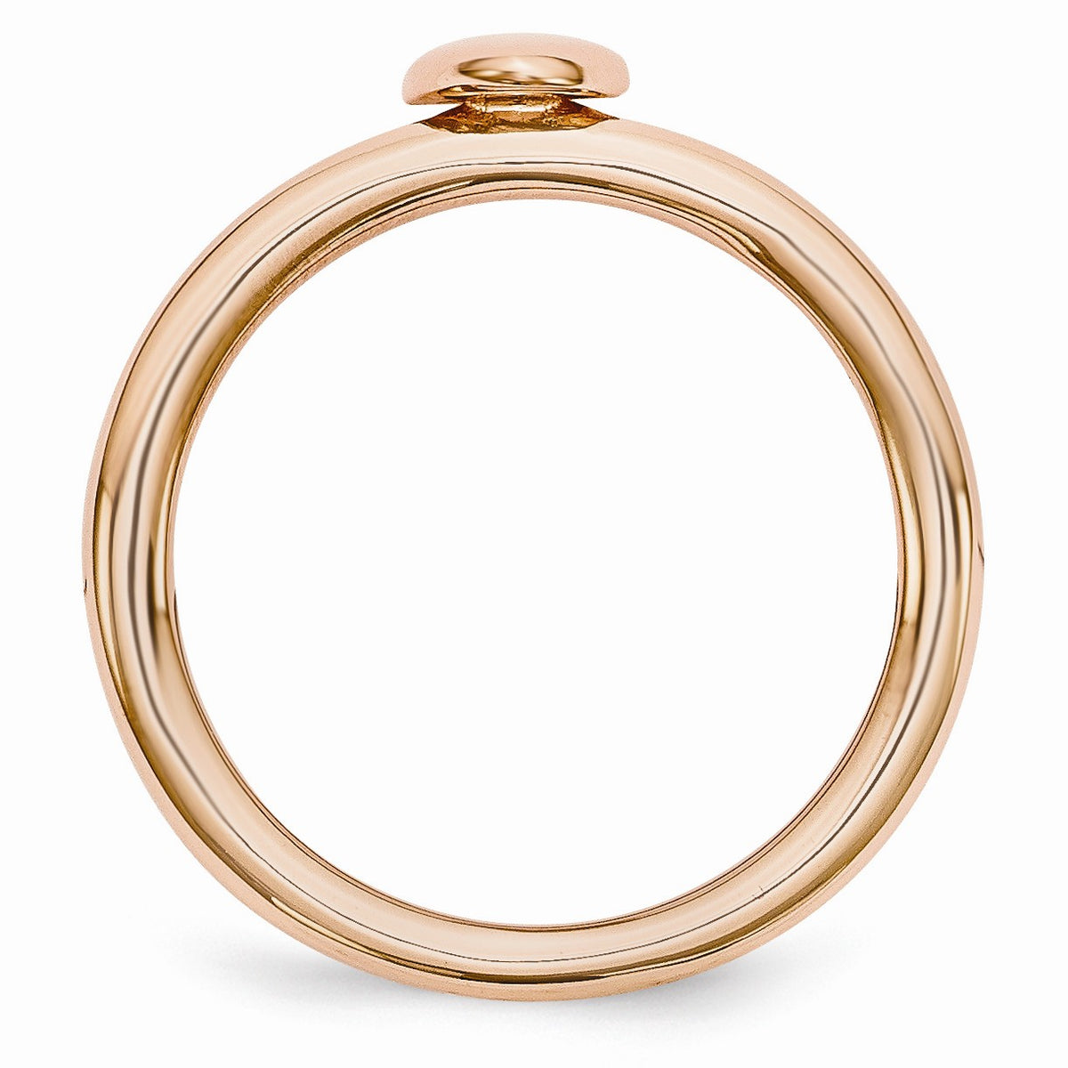 Alternate view of the Rose Gold Tone Sterling Silver Stackable 4.5mm Puffed Heart Ring by The Black Bow Jewelry Co.