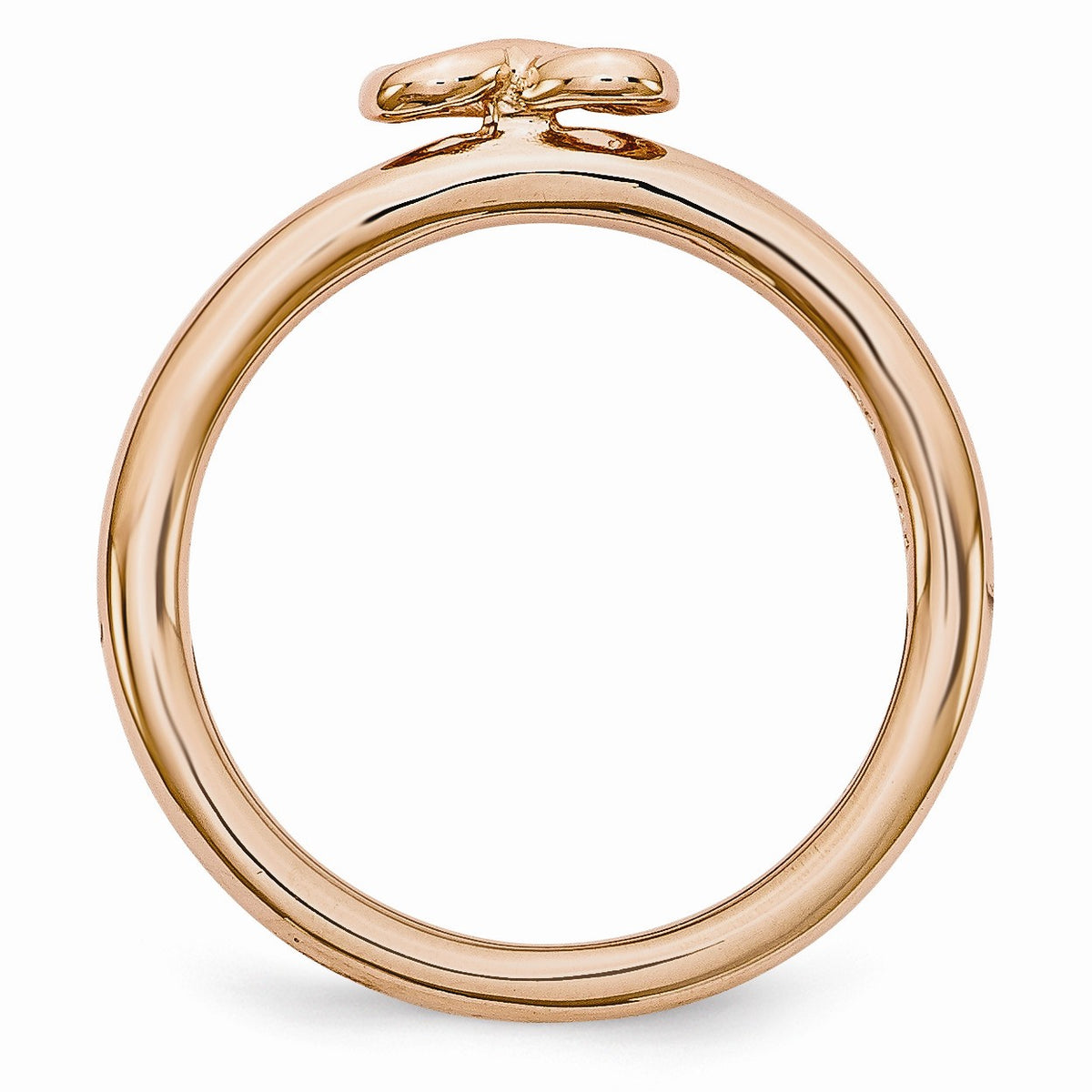 Alternate view of the Rose Gold Tone Sterling Silver Stackable 2.5mm Infinity Symbol Ring by The Black Bow Jewelry Co.