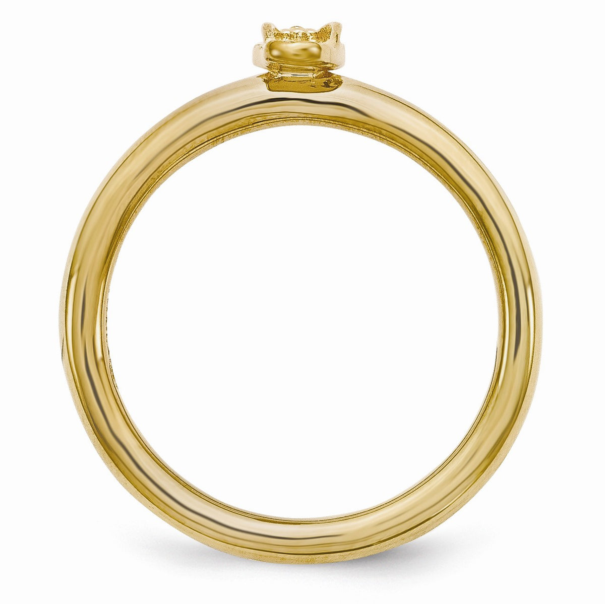 Alternate view of the Gold Tone Plated Sterling Silver Stackable 7.5mm Flip Flop Ring by The Black Bow Jewelry Co.