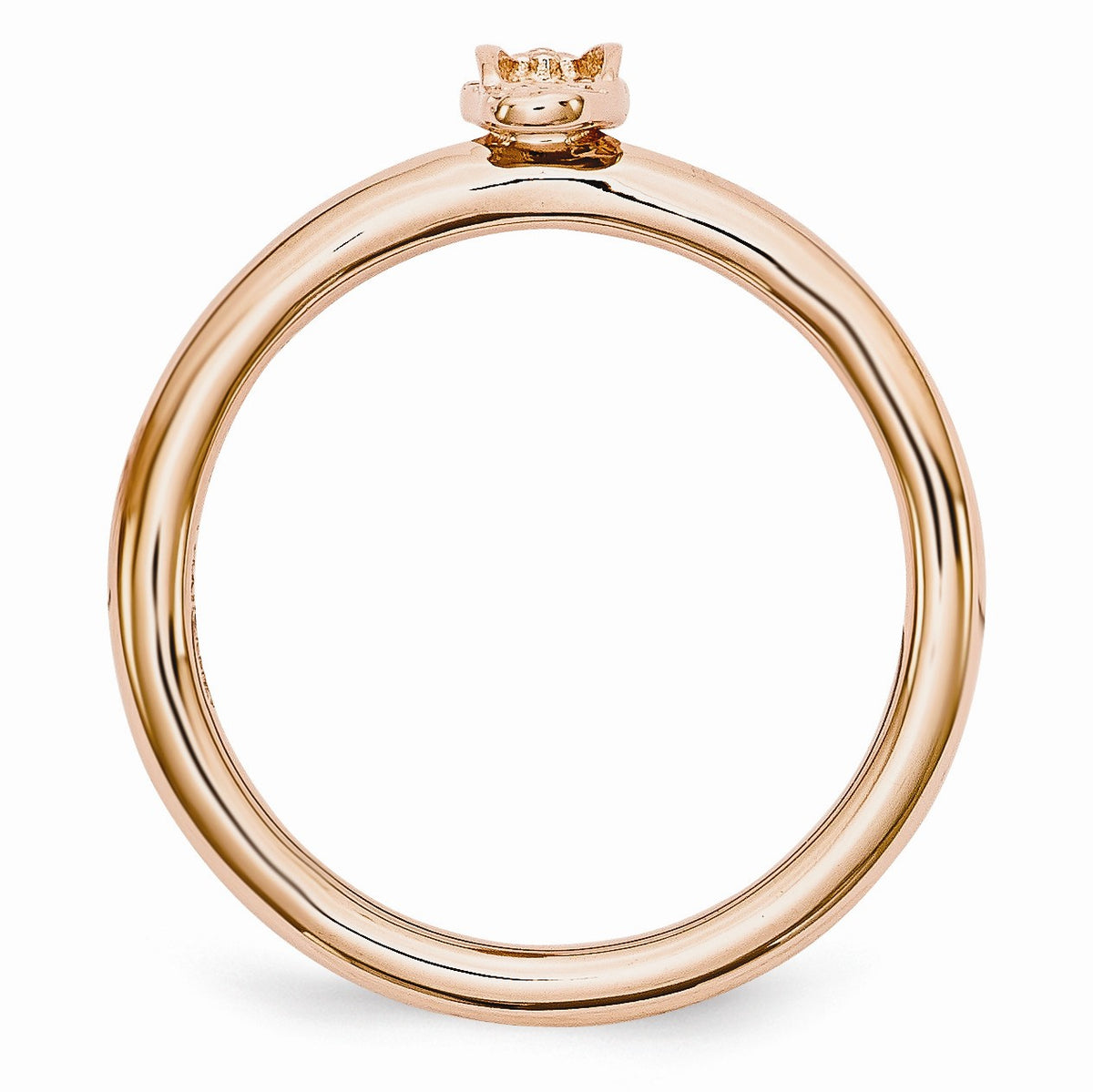 Alternate view of the Rose Gold Tone Plated Sterling Silver Stackable 7.5mm Flip Flop Ring by The Black Bow Jewelry Co.