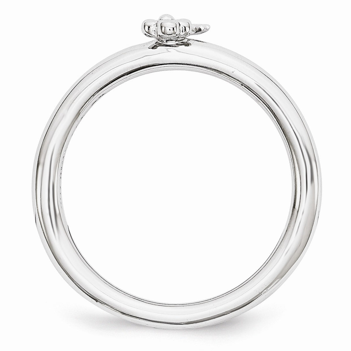 Alternate view of the Rhodium Plated Sterling Silver Stackable Expressions 5mm Key Ring by The Black Bow Jewelry Co.