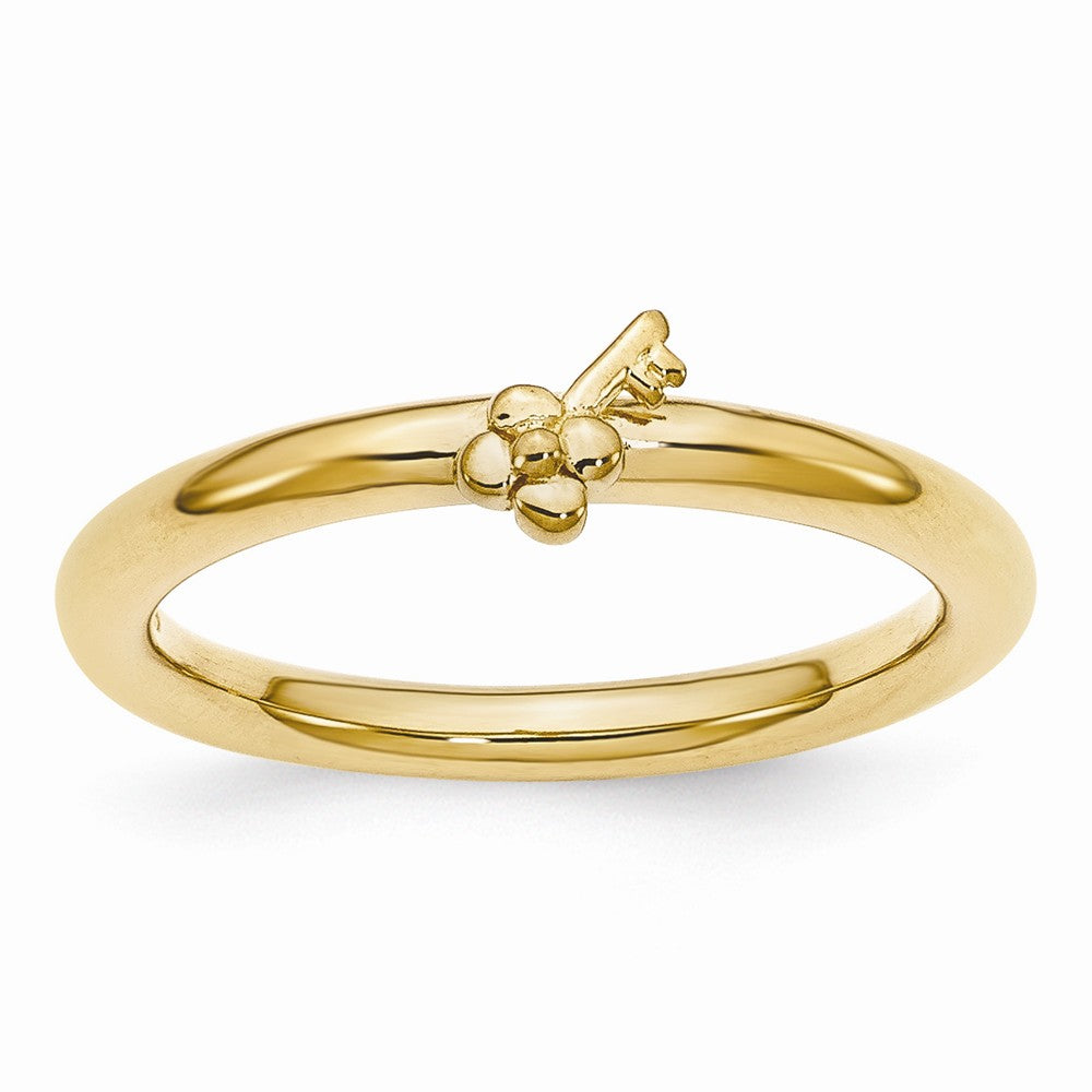 Gold Tone Plated Sterling Silver Stackable Expressions 5mm Key Ring, Item R10941 by The Black Bow Jewelry Co.