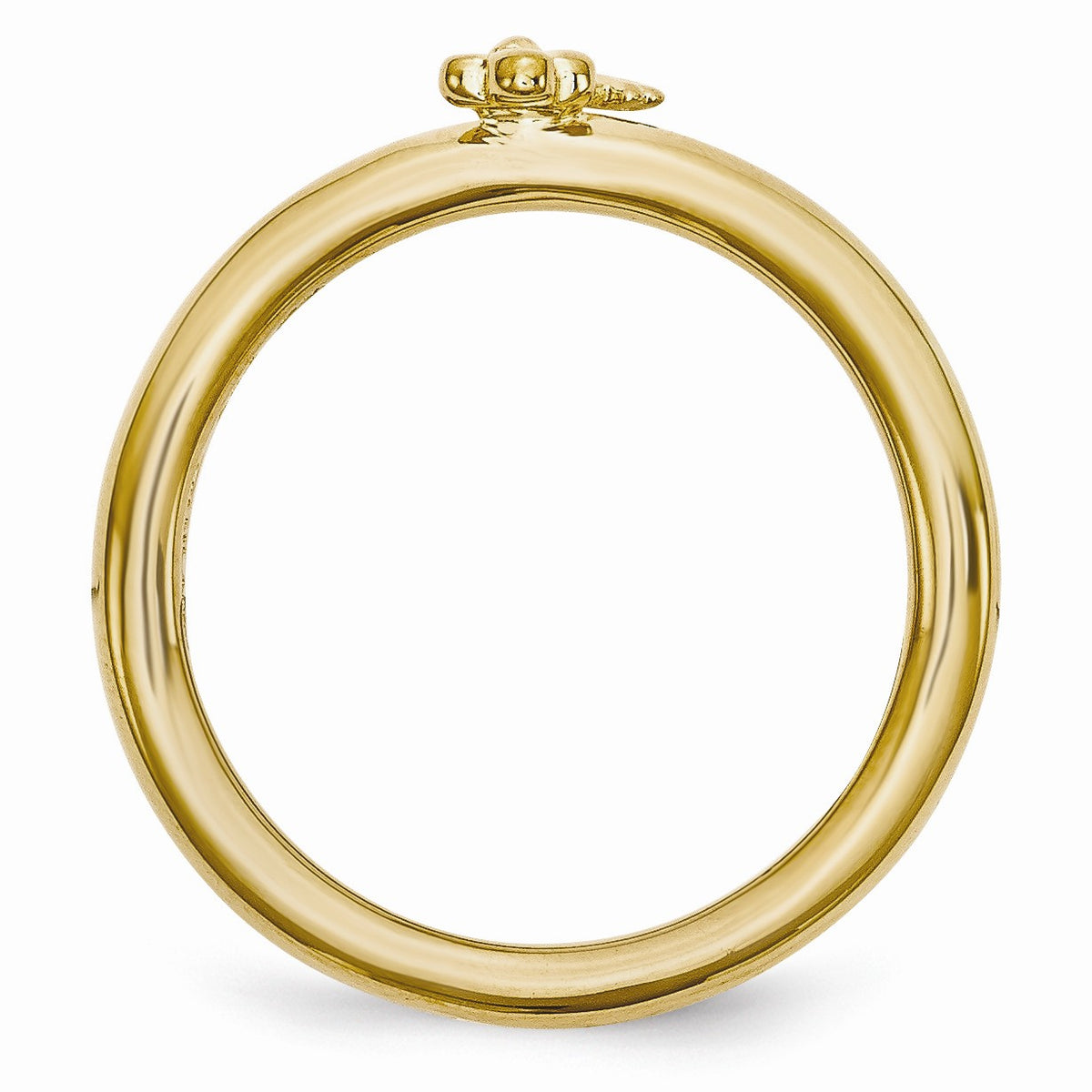 Alternate view of the Gold Tone Plated Sterling Silver Stackable Expressions 5mm Key Ring by The Black Bow Jewelry Co.