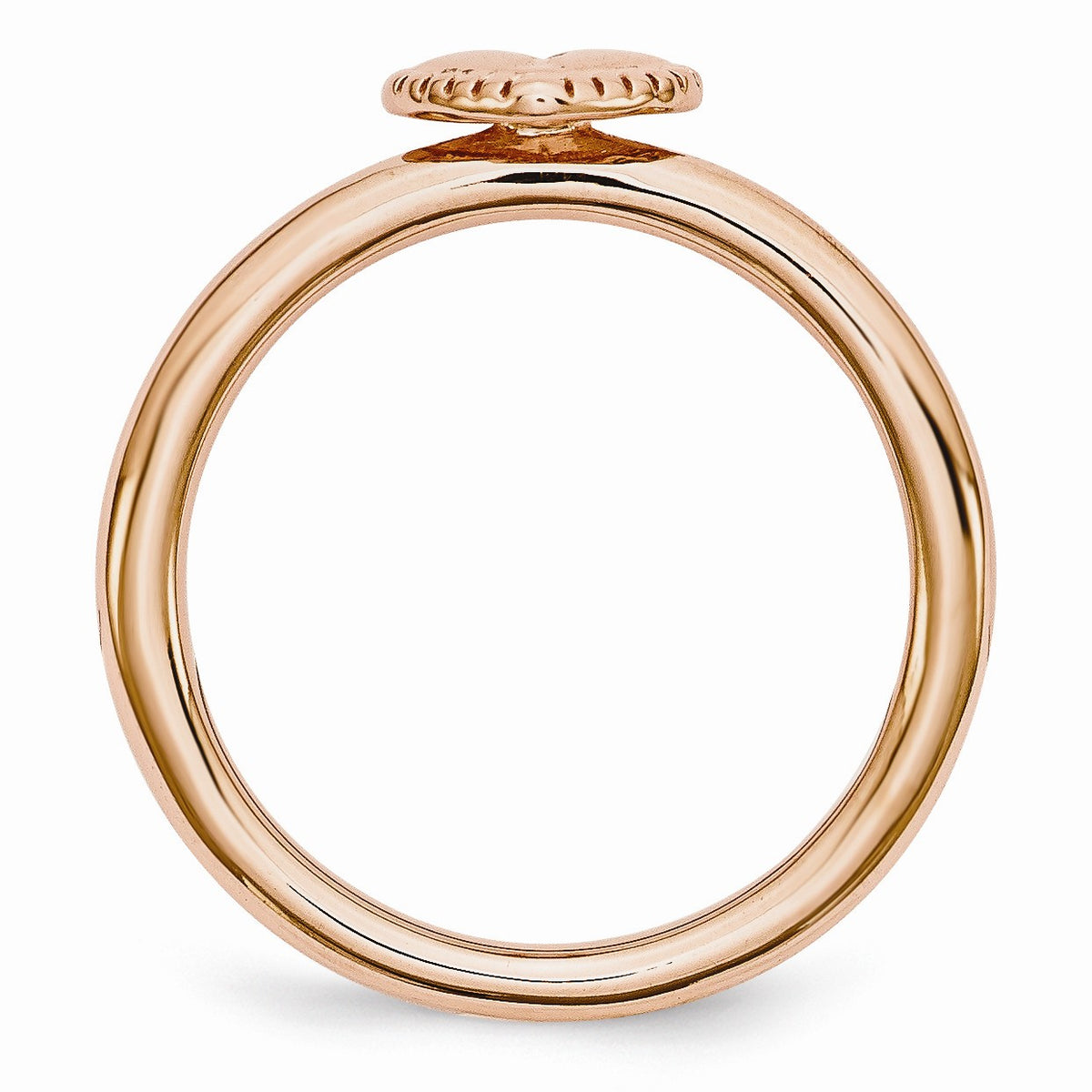 Alternate view of the Rose Gold Tone Sterling Silver Stackable 7mm Heart Padlock Ring by The Black Bow Jewelry Co.