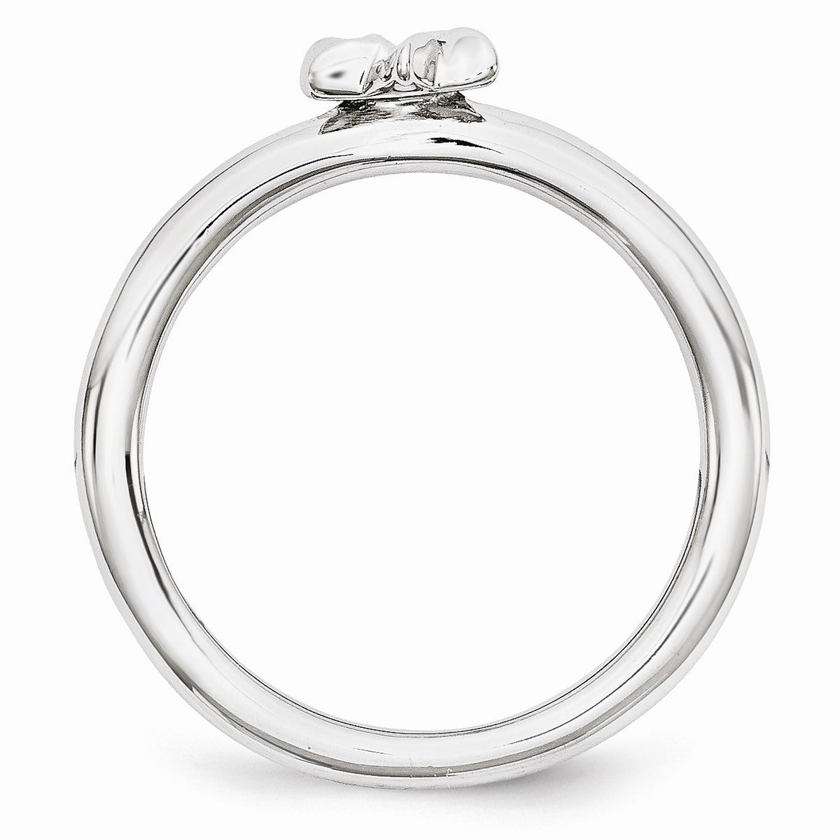 Alternate view of the Rhodium Plated Sterling Silver Stackable 7mm Star of David Ring by The Black Bow Jewelry Co.