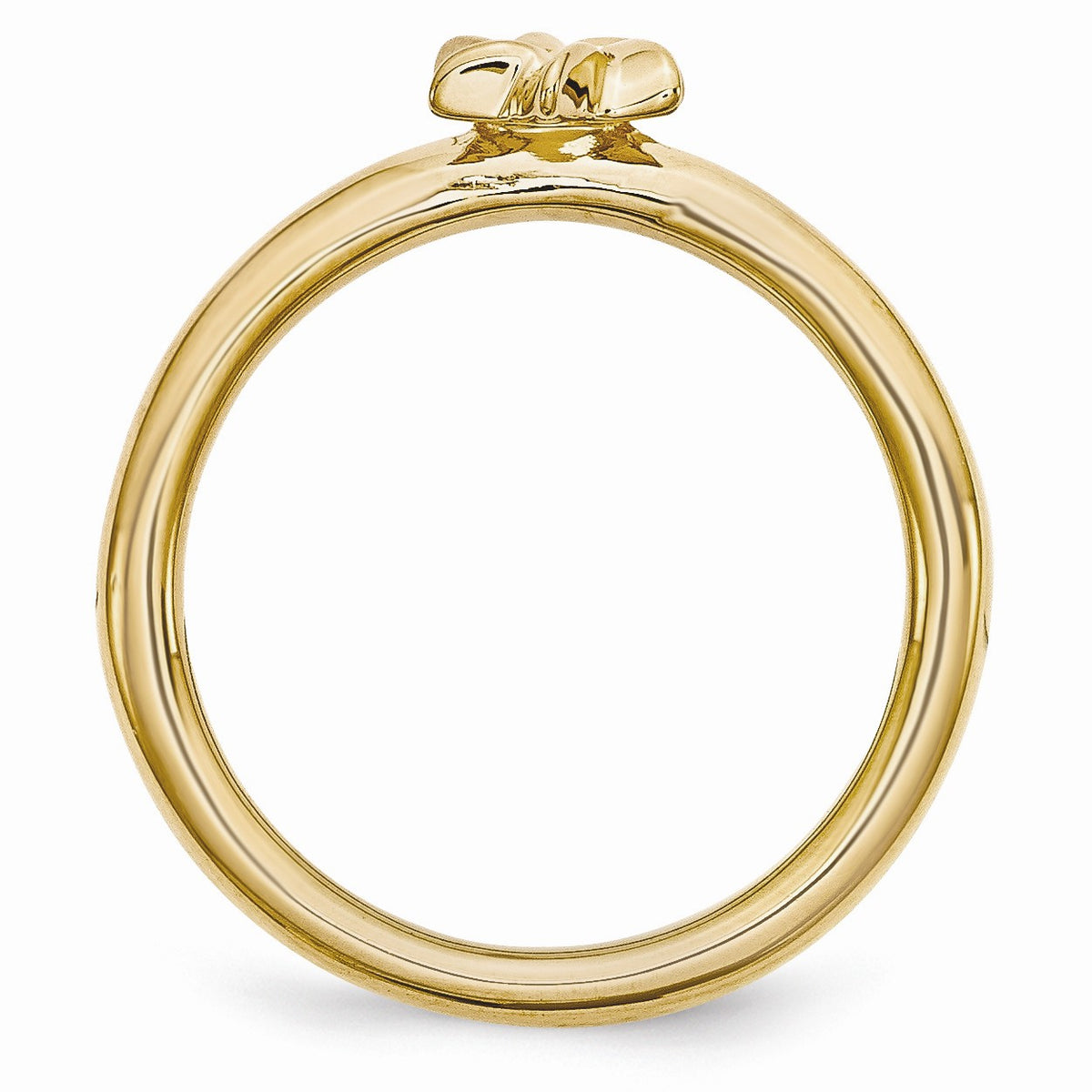 Alternate view of the Gold Tone Sterling Silver Stackable 7mm Star of David Ring by The Black Bow Jewelry Co.