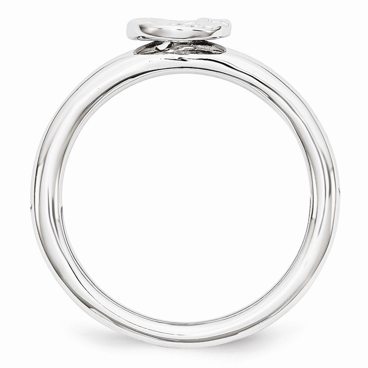 Alternate view of the Rhodium Plated Sterling Silver Stackable 7mm Sun/Moon Ring by The Black Bow Jewelry Co.