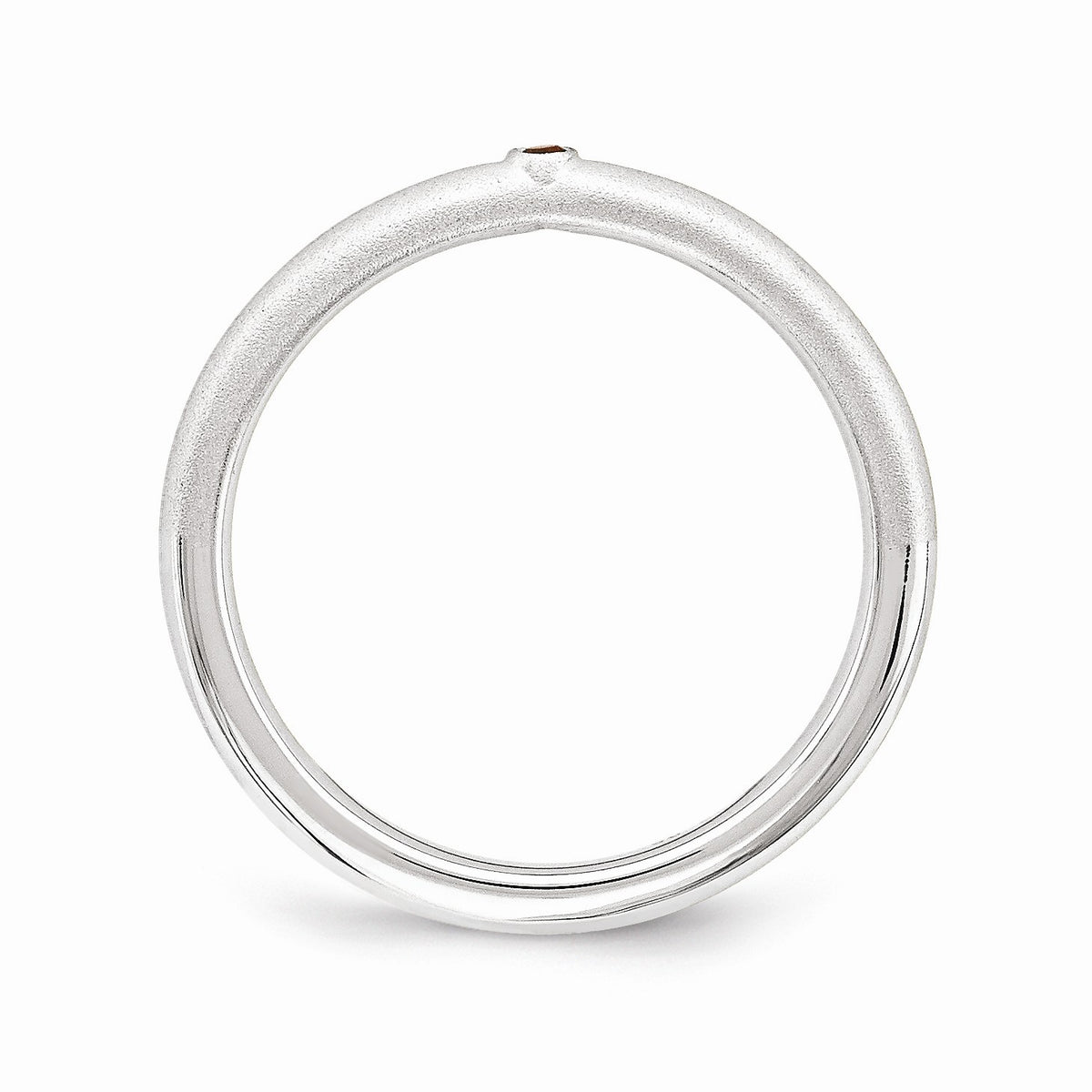 Alternate view of the Satin Sterling Silver Stackable 1 Pt. Red Diamond 2.5mm Band by The Black Bow Jewelry Co.