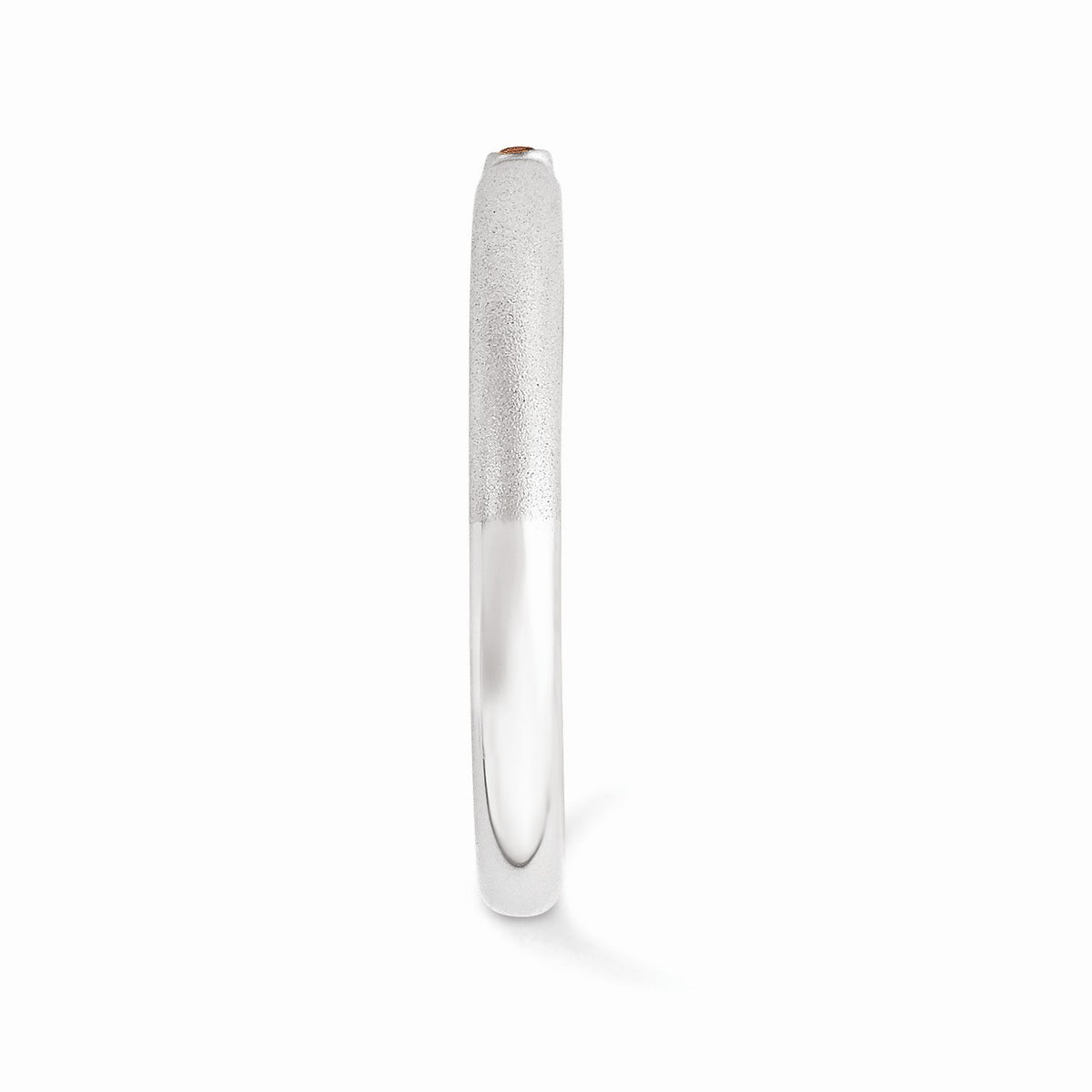 Alternate view of the Satin Sterling Silver Stackable 1 Pt. Red Diamond 2.5mm Band by The Black Bow Jewelry Co.