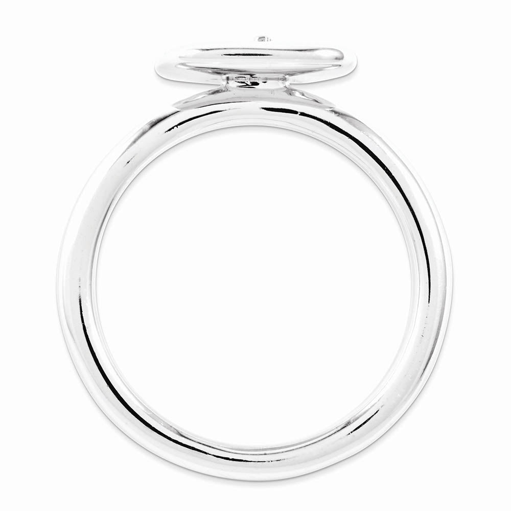 Alternate view of the Sterling Silver & 14k Gold Cross Stackable .015ct I3 H-I Diamond Ring by The Black Bow Jewelry Co.