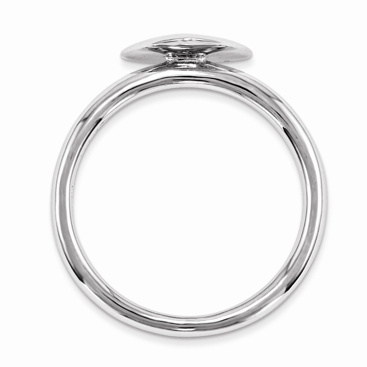Alternate view of the Rhodium Plated Sterling Silver 8mm Heart 1pt I3 H-I Diamond Stack Ring by The Black Bow Jewelry Co.