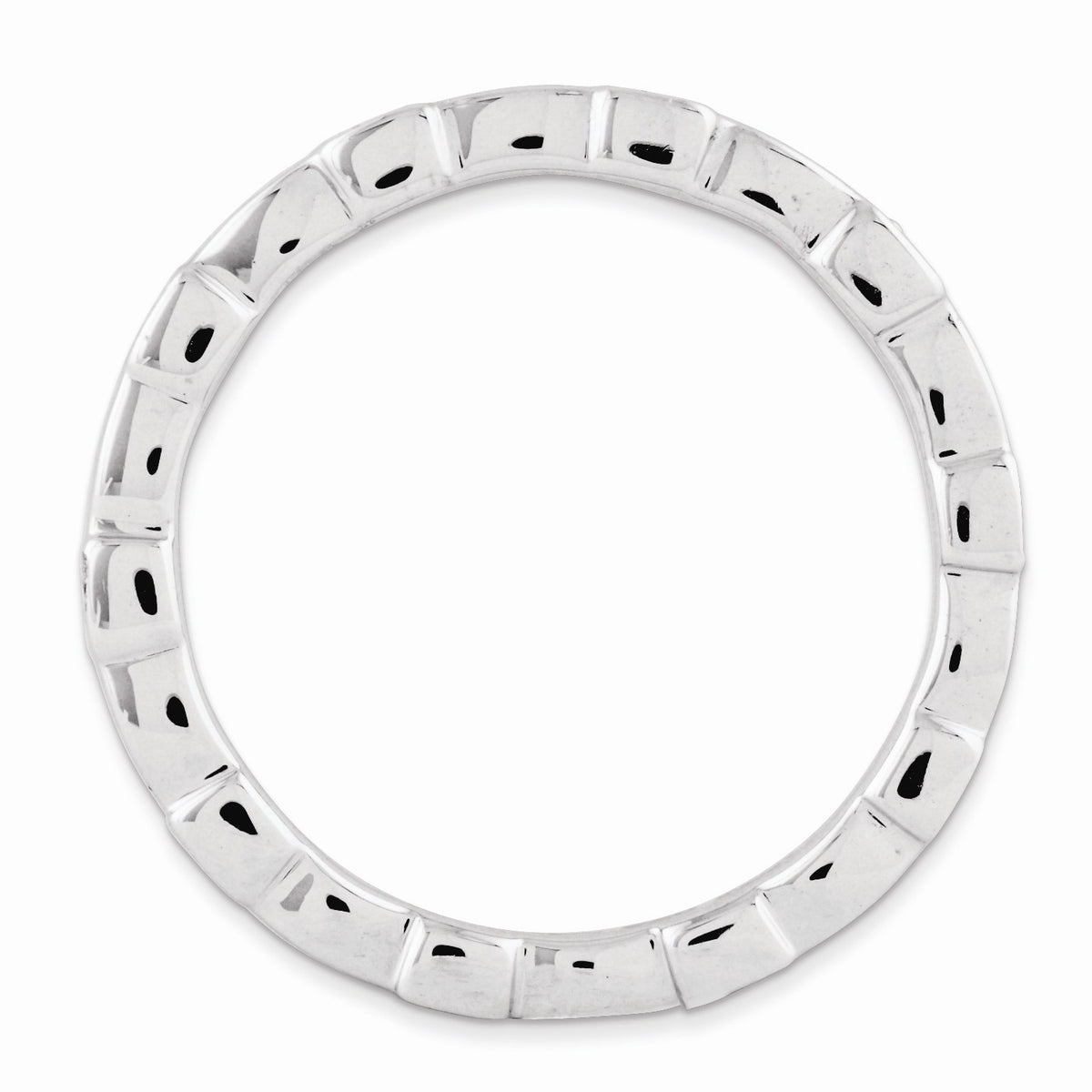 Alternate view of the 2.5mm Sterling Silver Stackable 0.05Ctw H-I White & Black Diamond Band by The Black Bow Jewelry Co.