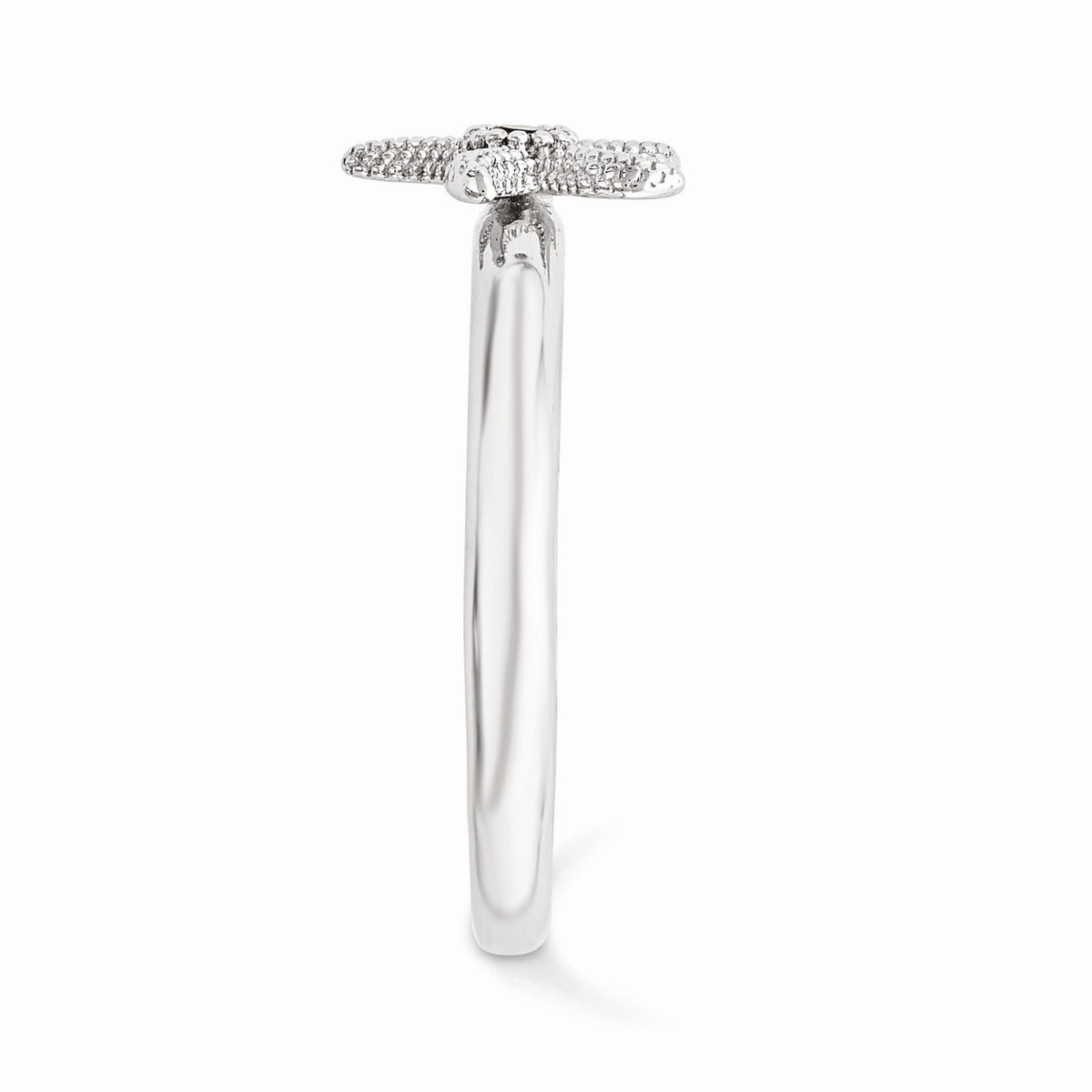 Alternate view of the Sterling Silver Stackable Expressions Amethyst 10mm Starfish Ring by The Black Bow Jewelry Co.