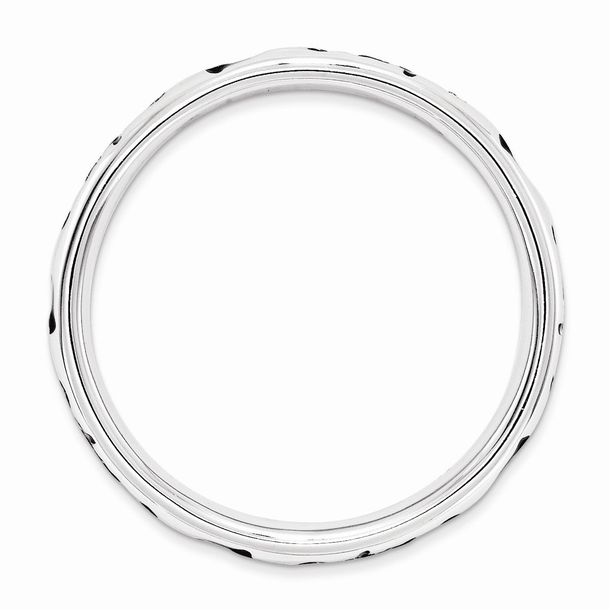 Alternate view of the 3.5mm Sterling Silver Stackable Black Enamel Hope Script Band by The Black Bow Jewelry Co.