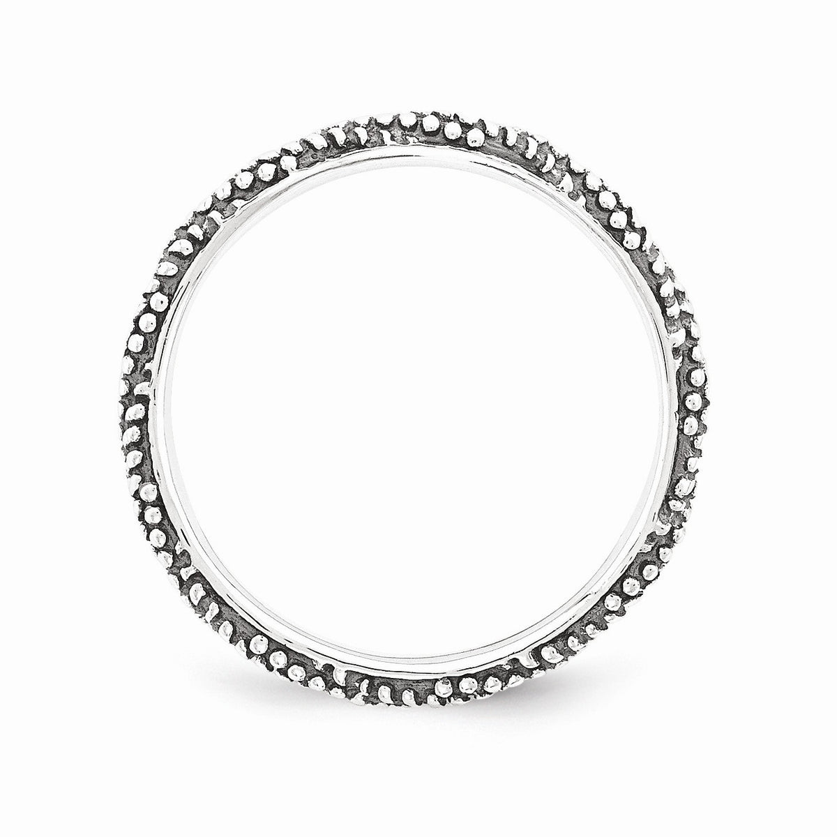 Alternate view of the 2.25mm Antiqued Sterling Silver Stackable Expressions Textured Band by The Black Bow Jewelry Co.