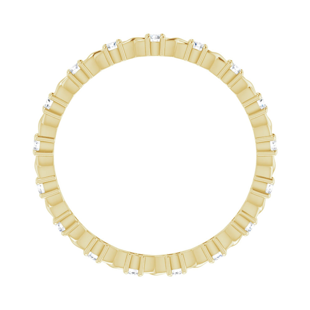 Alternate view of the 1.75mm 14K Yellow Gold 1/4 CTW Diamond Eternity Band by The Black Bow Jewelry Co.