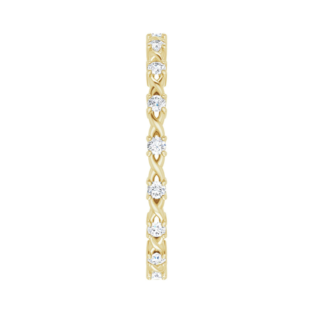 Alternate view of the 1.75mm 14K Yellow Gold 1/4 CTW Diamond Eternity Band, Size 5 by The Black Bow Jewelry Co.