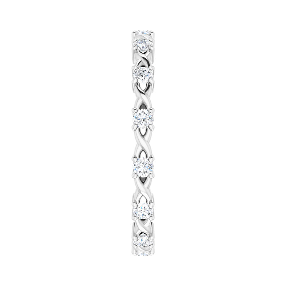 Alternate view of the 1.75mm 14K White Gold 1/4 CTW Diamond Eternity Band by The Black Bow Jewelry Co.