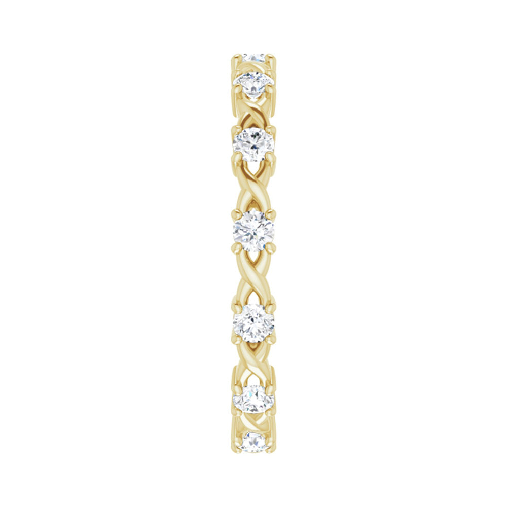 Alternate view of the 2mm 14K Yellow Gold 3/8 CTW Diamond Eternity Band by The Black Bow Jewelry Co.