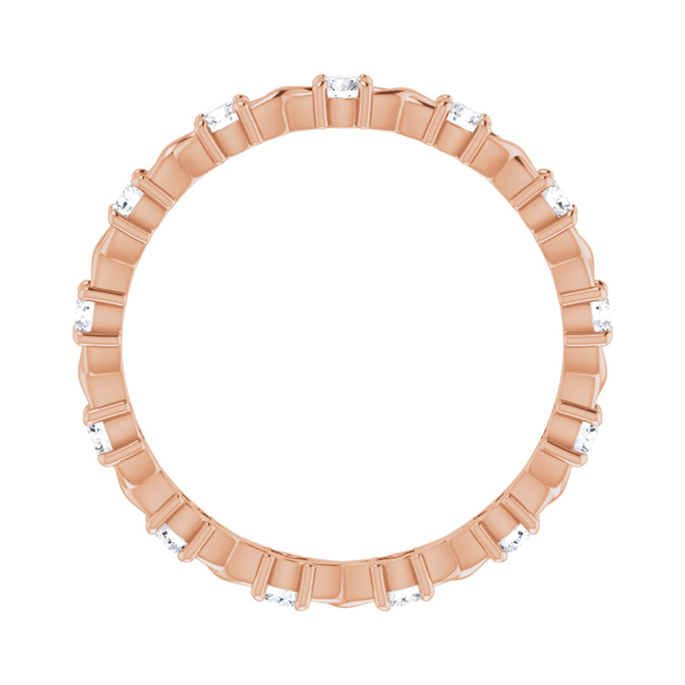 Alternate view of the 2mm 14K Rose Gold 3/8 CTW Diamond Eternity Band by The Black Bow Jewelry Co.